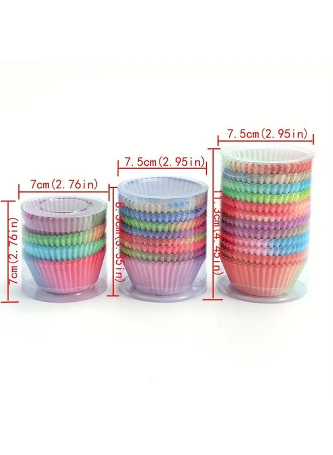 300PCS Gradient Color Cake Paper Cups Set Muffin Baking Tools Oven Home - Image 5